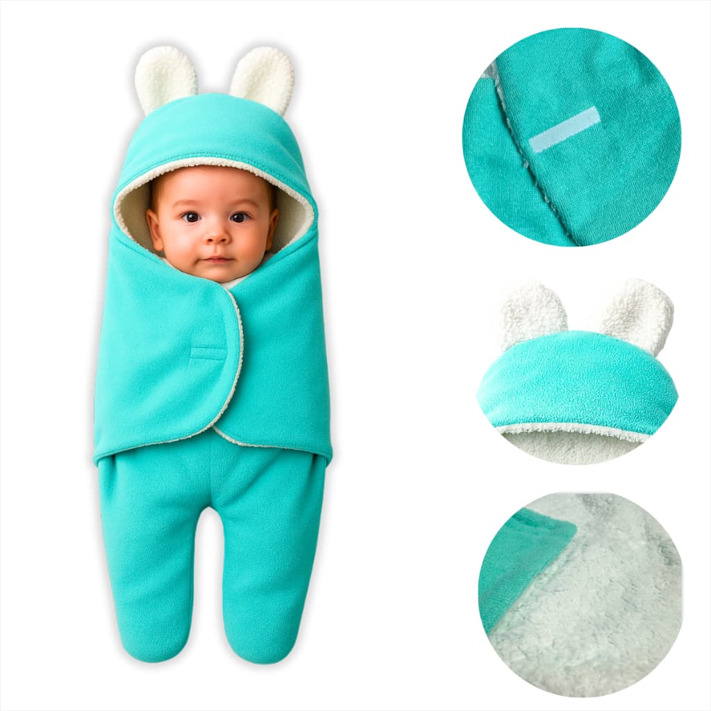 Saco De Dormir Bebê Soft Quentinho Manta Sherpa Velcro Ajustável