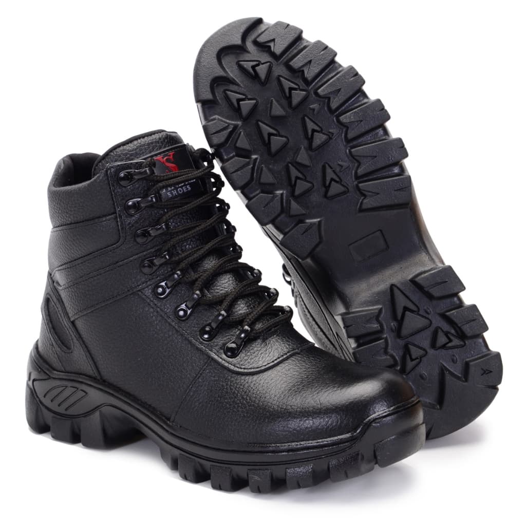 Coturno Preto Adventure Masculino Bota de Couro Legitimo exelente qualidade Cuturno Lançamento