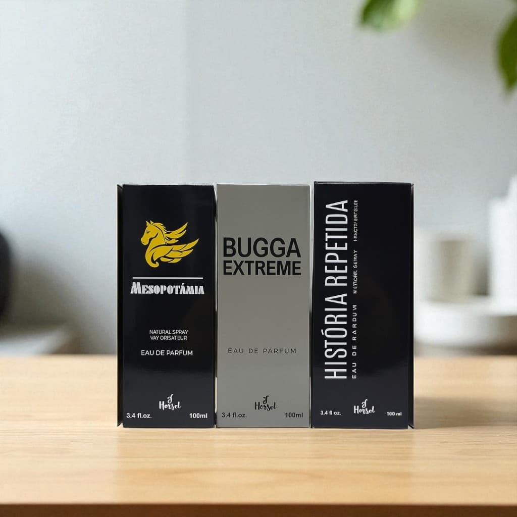 Kit com 03 perfumes masculino de 100 ml cada, as fragrâncias mais dsejadas