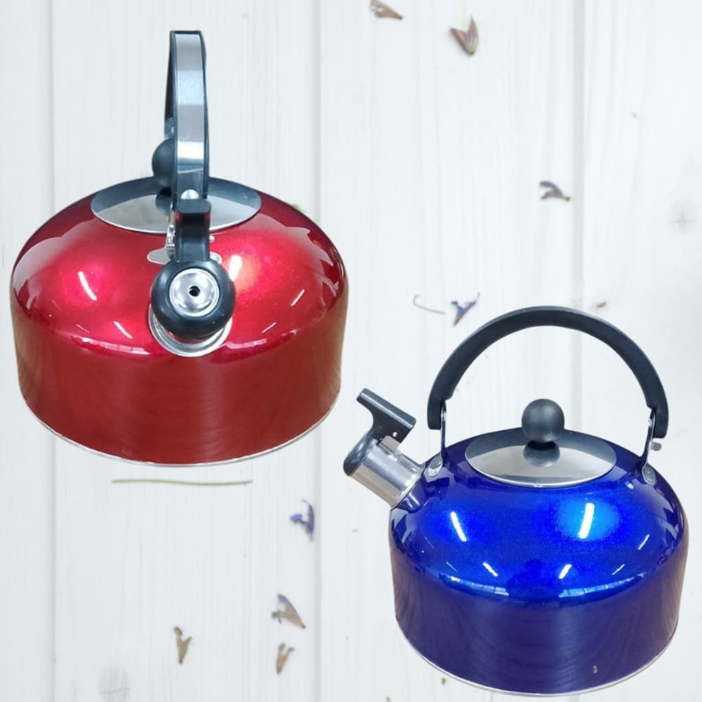 Chaleira com Apito Chá Café Chimarrão Chazinho Quente Casa Cozinha Decoração Utensílio Doméstico Inox 2,5 Litros Sortida
