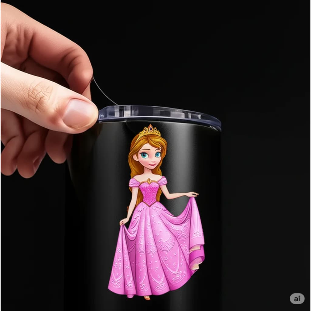 Adesivos PRINCESAS DA DISNEY relevo verniz Transfer Dtf Uv Decorativos lavavel