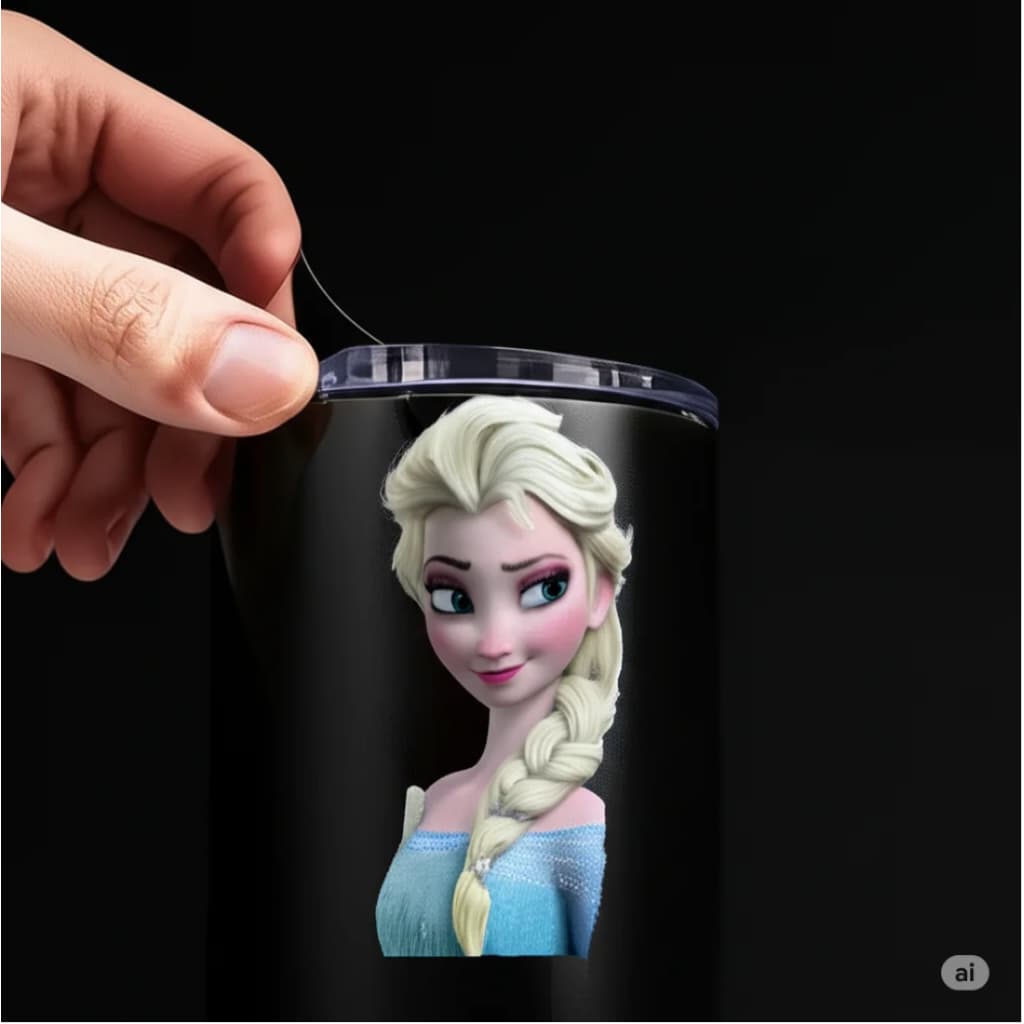 Adesivos FROZEN relevo verniz Transfer Dtf Uv Decorativos lavavel