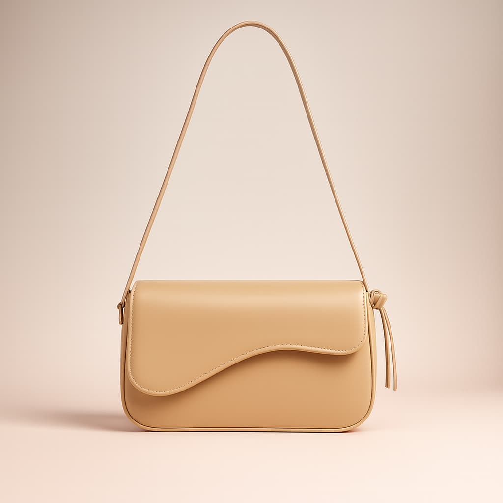 Bolsa de Ombro Feminina Baguete Alça Ajustável Elegante Couro Casual Promoção Transversal