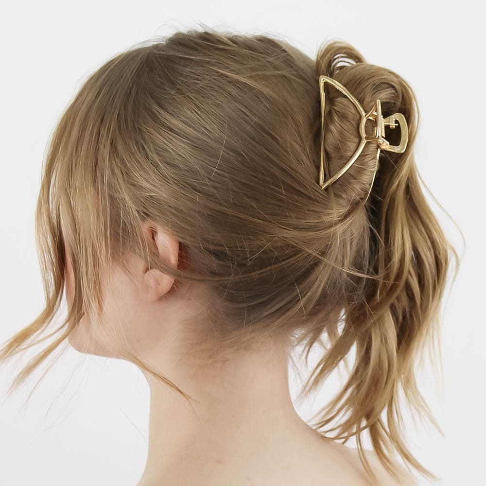 Presilha Piranha Prendedor De Cabelo Metal Dourada Prata