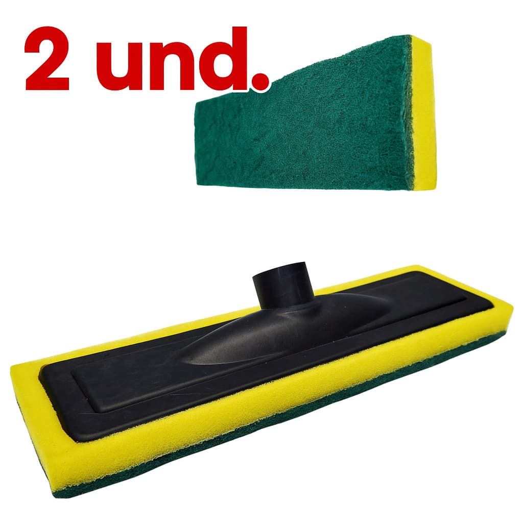 Kit 2 Rodo abrasivo lava azulejo esponja piso esfregao  limpeza pesada limpa chão manual mop sem cabo PROMOÇÃO