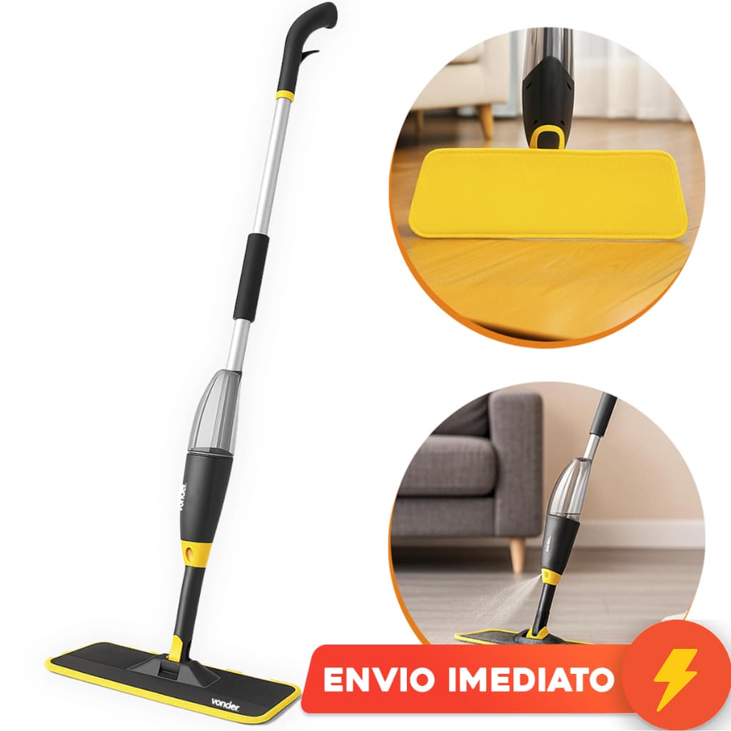 Rodo Mop Mágico com Spray Reservatório Refil Limpa Pisos Vidros Limpeza VONDER