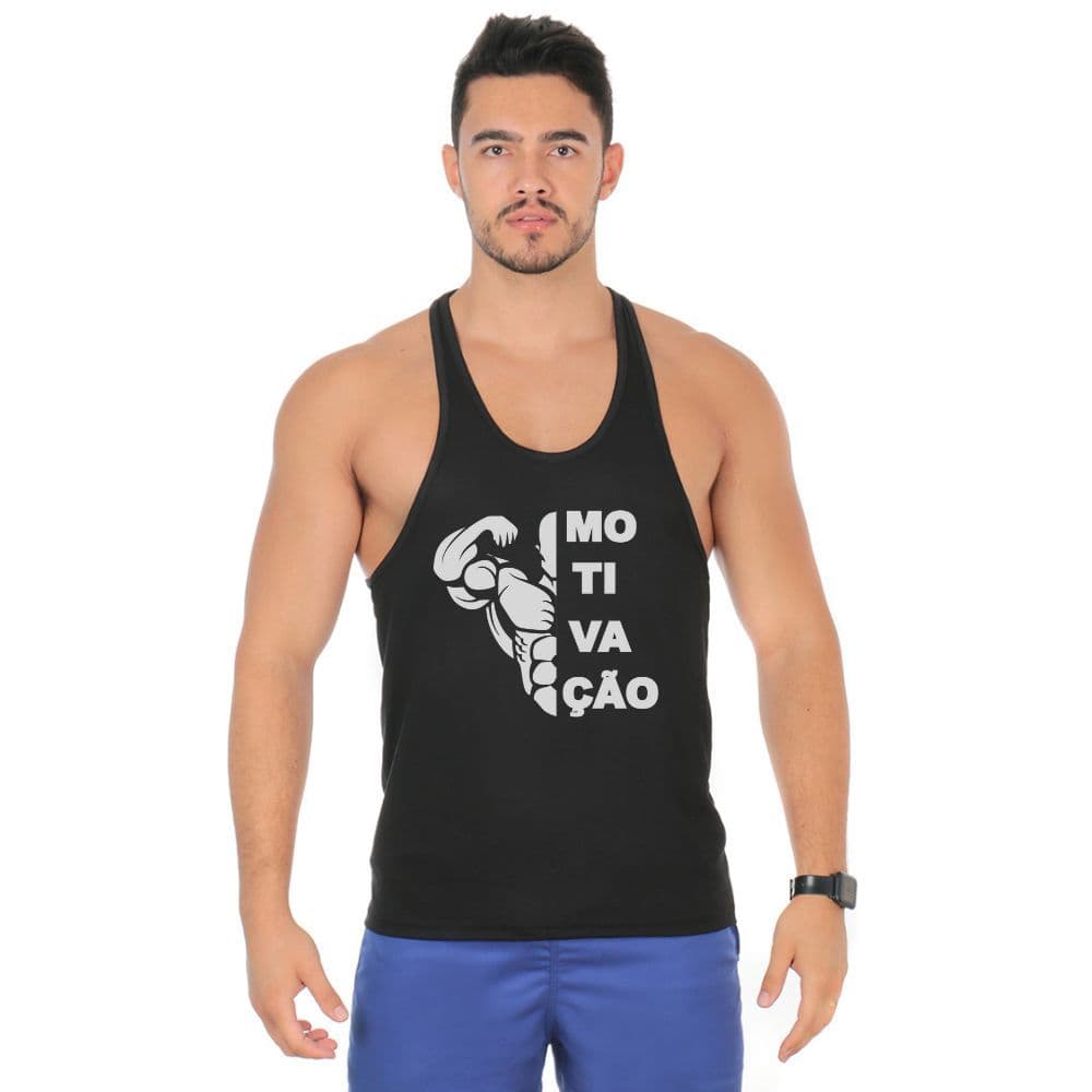 Regata Machão Masculina Estampada Academia Treino Confortável _ Lateral Valoriza Shape