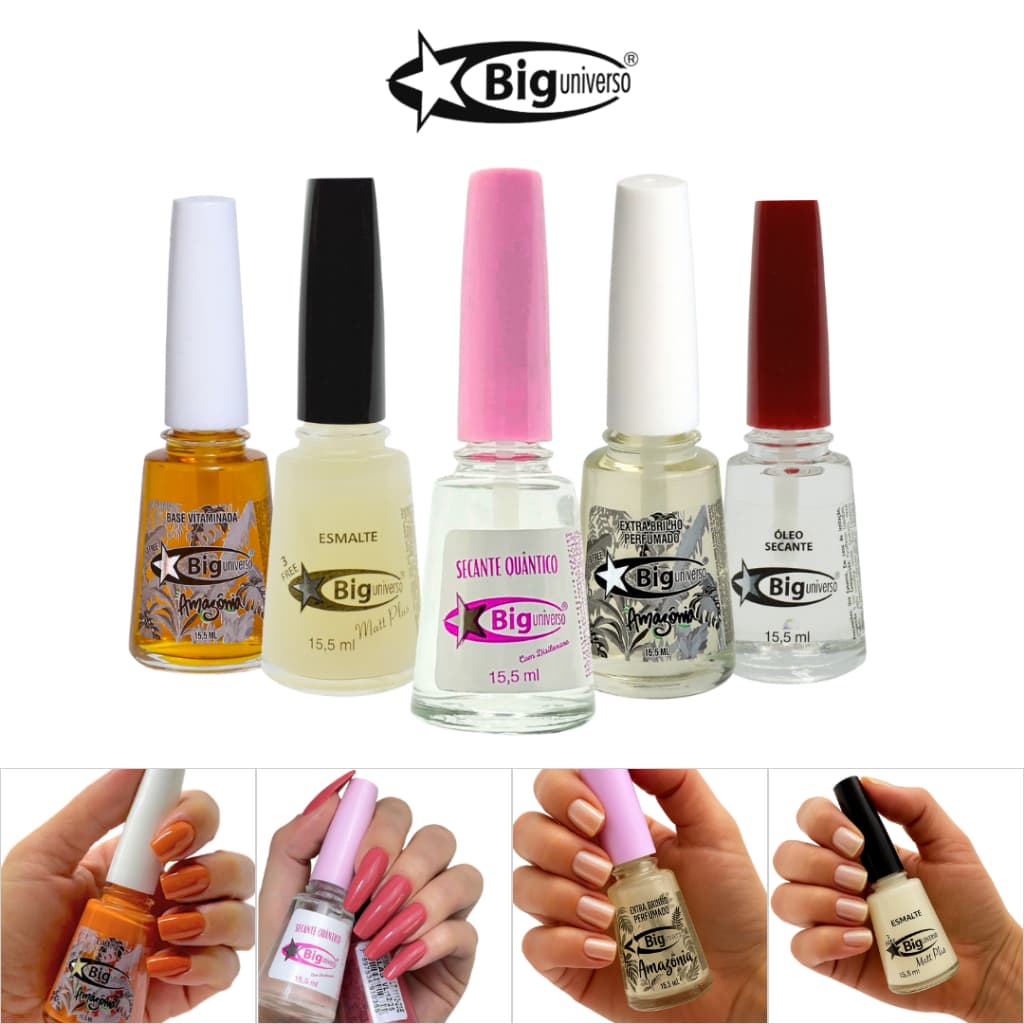 Kit Esmaltes Big Universo Unhas Perfeitas e Duradouras com Os Queridinhos da Big