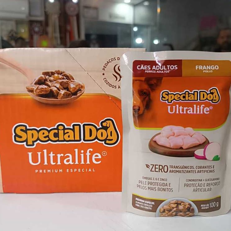 KIT 12 SACHE SPECIAL CÃO ADULTO SABOR FRANGO 100GR