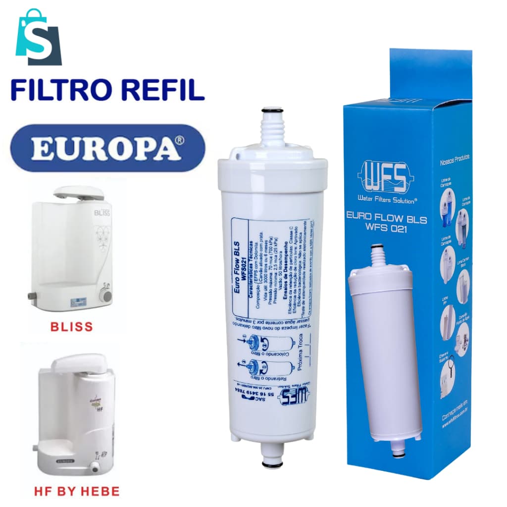 Refil Filtro com Dolomita para purificadores Europa Bliss - WFS021 EURO FLOW BLS