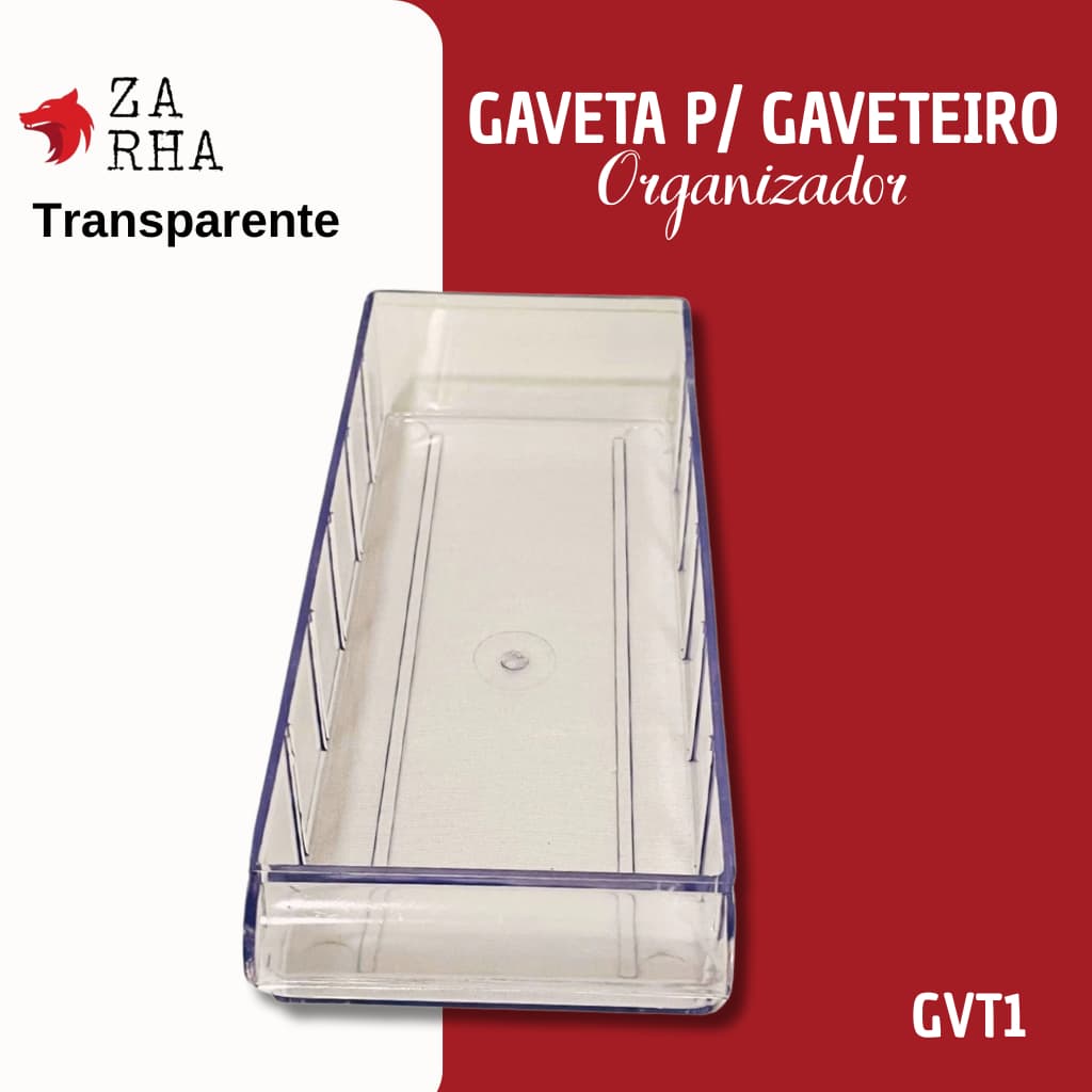 Gaveta Avulsa Cristal GTA1 Para Gaveteiro Organizador Multiuso MAGUS – Compatível com 7 Modelos