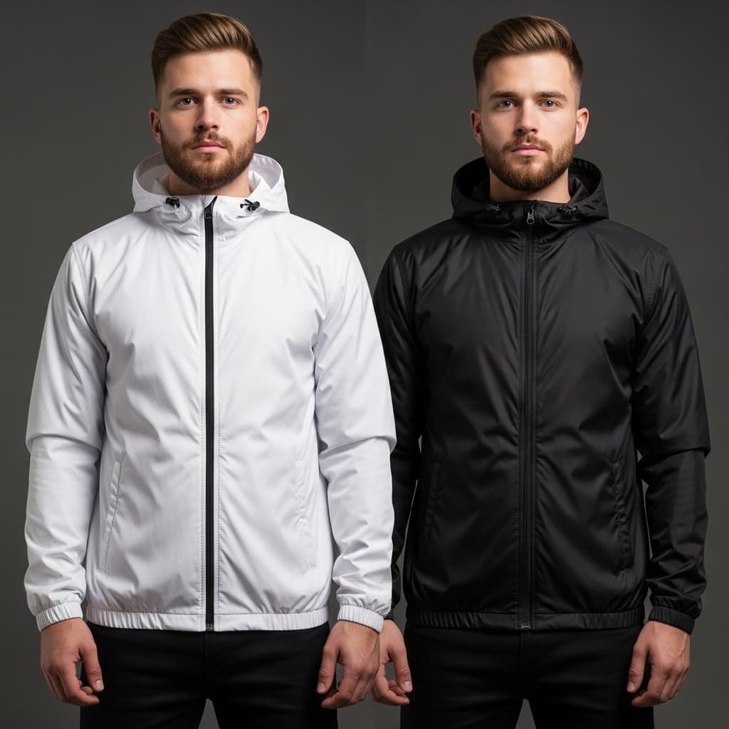 Kit 2 Jaqueta Corta Vento P ao G4 Masculino Impermeável Liso Inverno Capuz Ziper