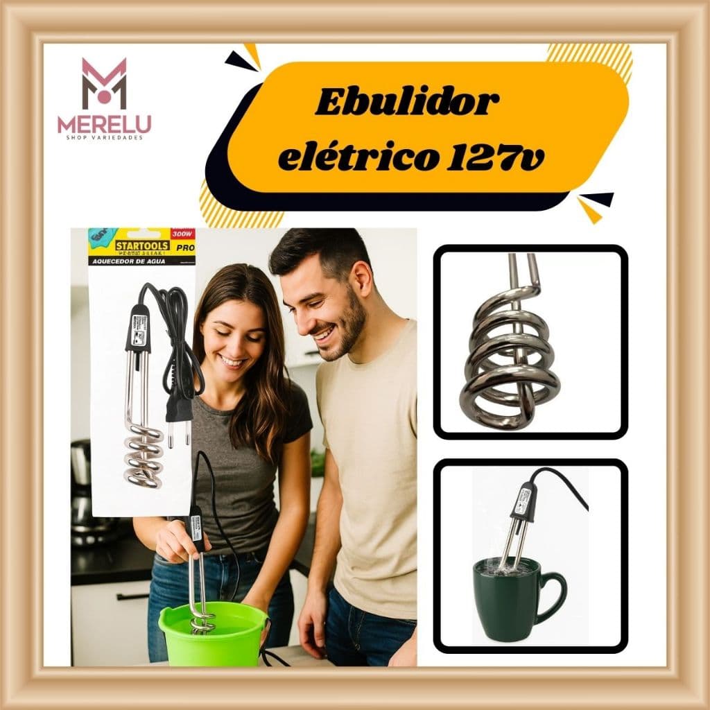 Ebulidor Elétrico Rabo Quente 127v 220v 500w Compacto  Esquentar Água P Banho Café  Sopa Instantânea