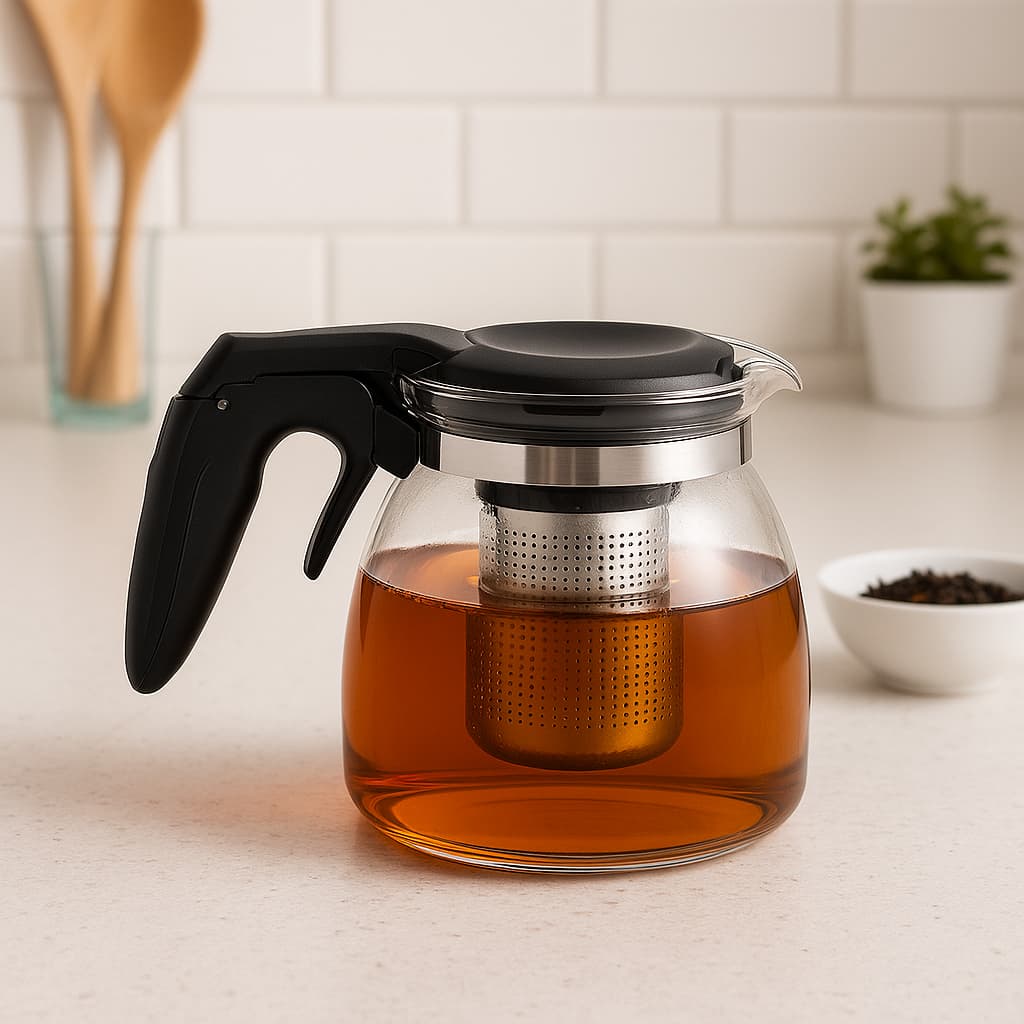 Kit Infusor Chaleira de Vidro Infusora Alta Temperatura Multiuso Chá/Café/Ervas 350ml