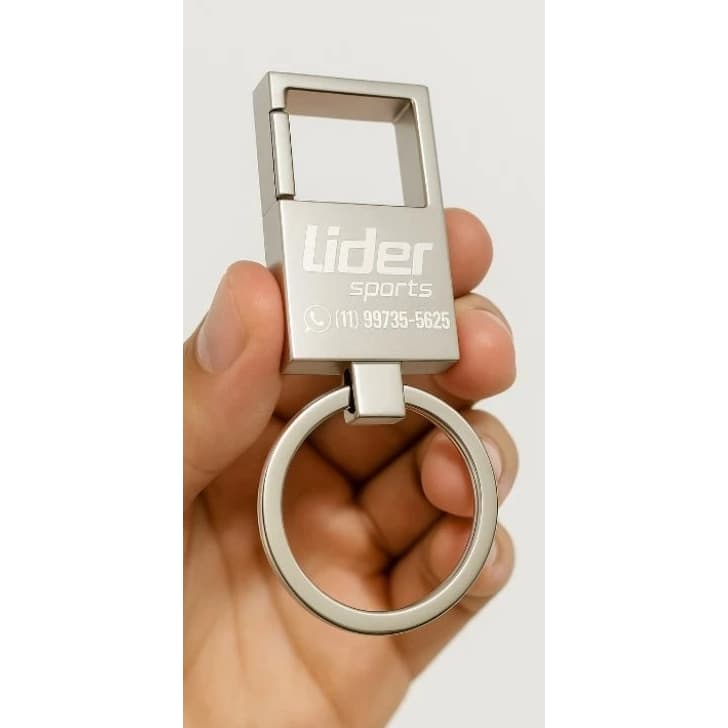 50 Chaveiros metal inox com mosquetão personalizado com nome ou logo