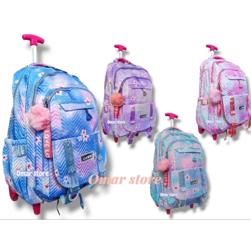 Mochila Escolar de Rodinhas Feminina Juvenil Grande Impermeável e Confortável