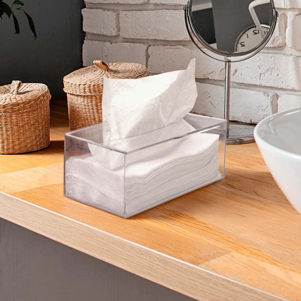 Porta Lenço Papel Toalha De Mesa Transparente - trabalho recepção banheiro
