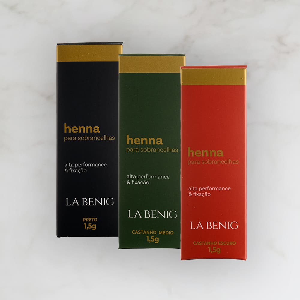 Kit 3 Henna La Benig Para Sobrancelhas Promoção - La Benig
