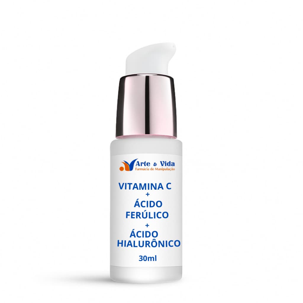 Vitamina C + Ácido ferúlico + Ácido hialurônico - Sérum pele radiante