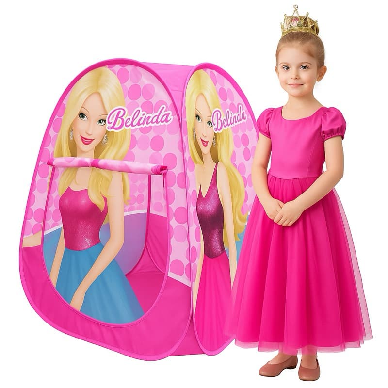 Toca Barraca Infantil Dobrável Menina Rosa Princesa Belinda Cabana