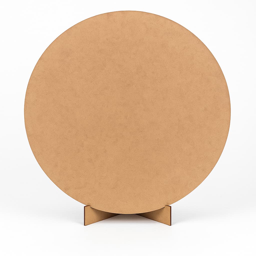 Painel De Festa Decoração Redondo 50cm X 50cm Em Mdf 3mm com Base
