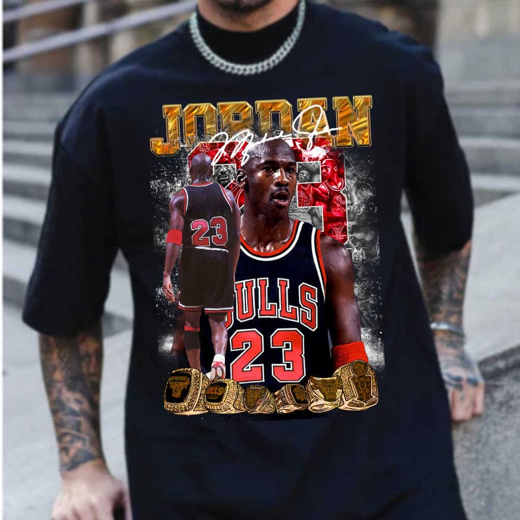 Camiseta Oversized Basquete Streetwear Michael 23 Camisa 100% Algodão Premium