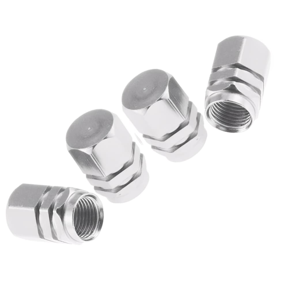 Kit Tampa Válvula Bico Pneu Alumínio 4 Pçs Universal Carros Motos Onibus e Caminhão