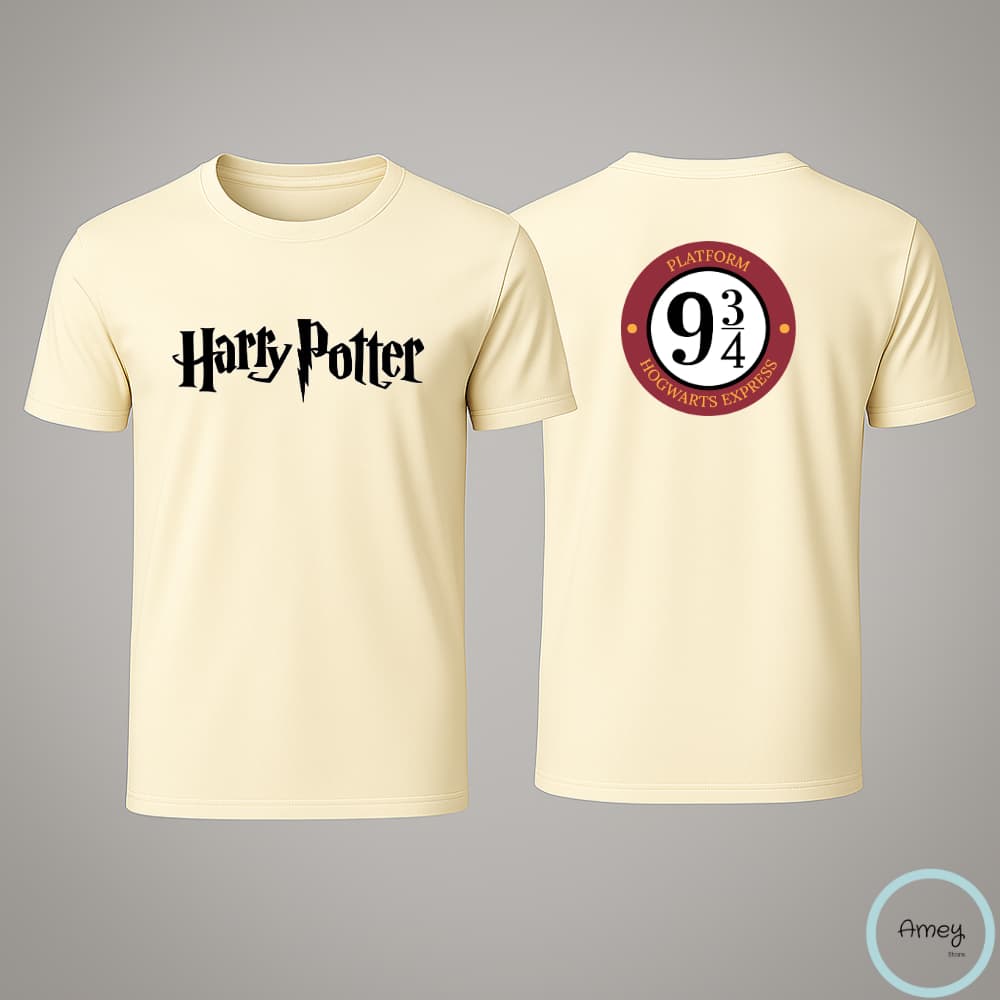 Camiseta / Camisa Adulto Harry Potter Plataforma 9 34 Nove Três Quartos em Algodão