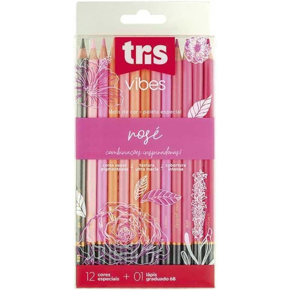 Lapis Cor Tris Vibes Rosé 12 Cor + 1 Lapis Grafite 6B