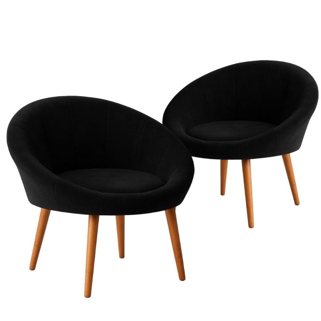 Kit 2 Poltronas para Sala de Estar Decorativa Cadeira Estofada Resistente Escritório Recepção