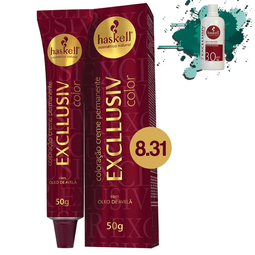 Coloração Profissional 8.31 Louro Claro Bege Excllusiv Color Haskell