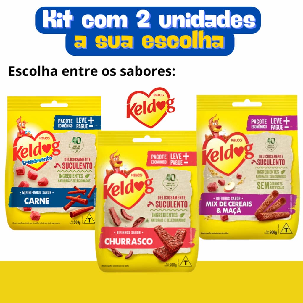 Bifinho para cães Keldog 500gr kit com 2 unidades ( escolha o sabor preferido )