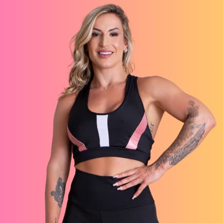 Top Nadador Fitness Feminino Academia Treino Com Detalhe Lateral RIQ Modas