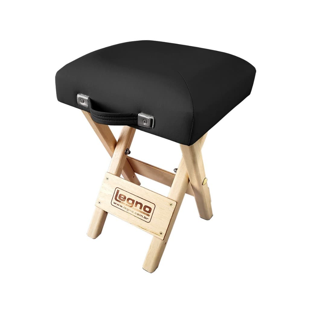 Banquinho Mocho Portátil De Madeira Dobrável Maleta P/135kg