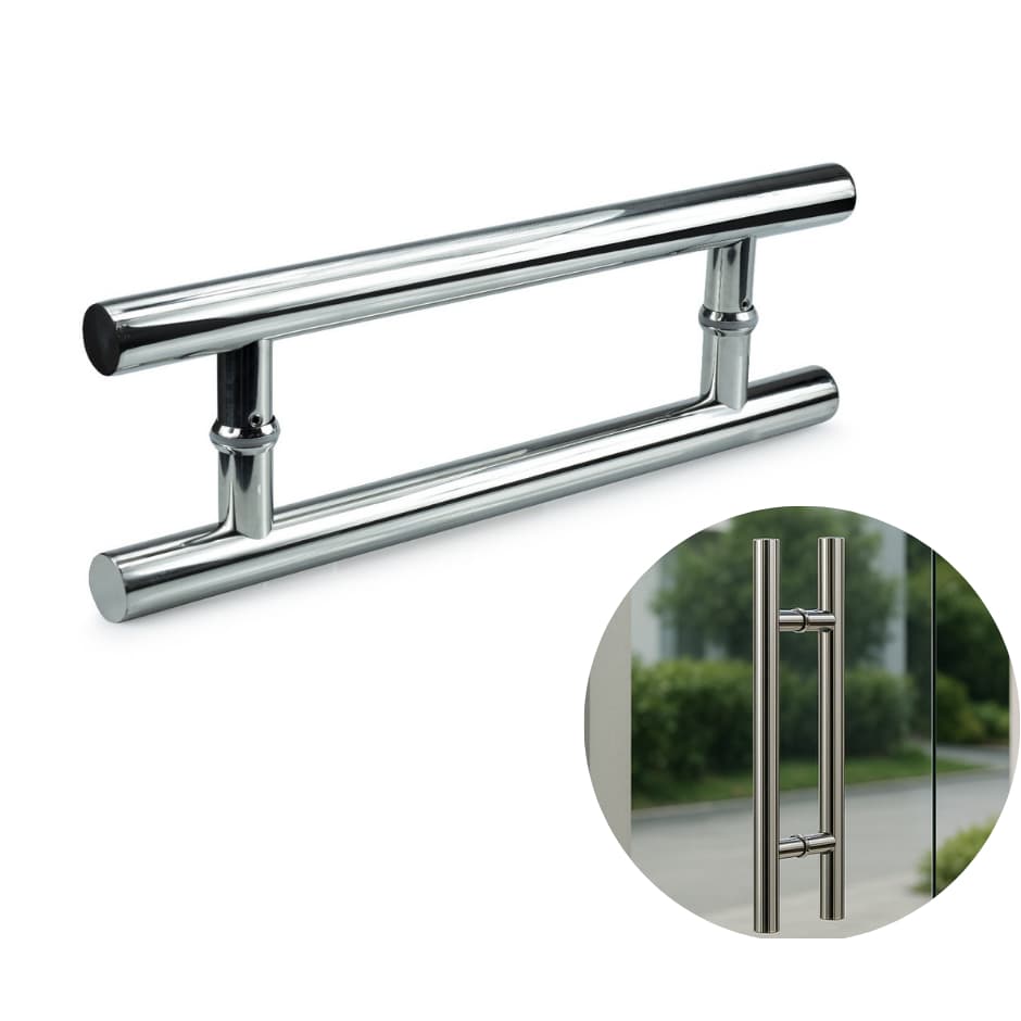 Puxador Duplo Tubular Aço Inox Polido 304 45cm