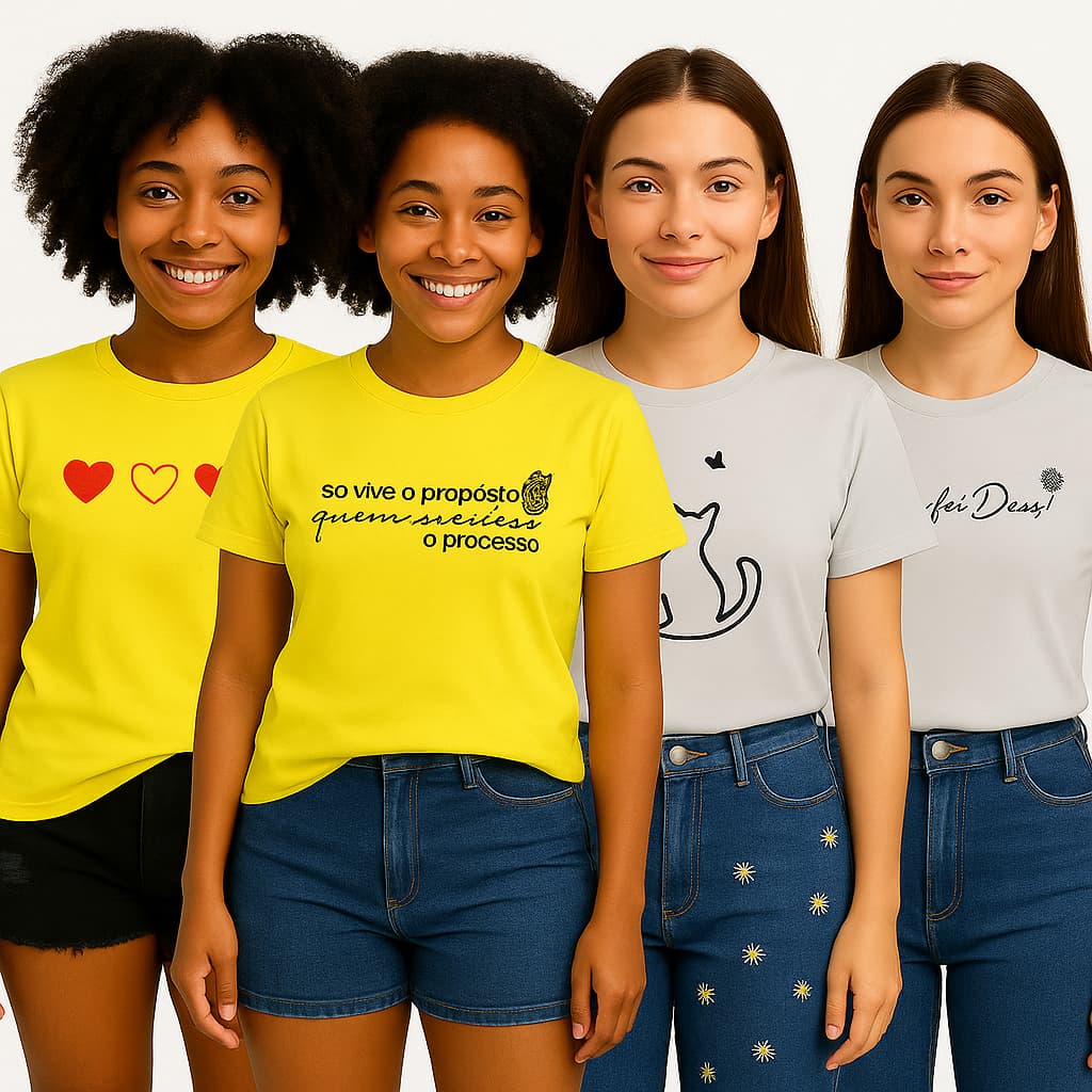 Camiseta Feminina Estampada Moda Casual Tumblr – T-Shirt com Frase Criativa e Tecido Confortável-lika modas