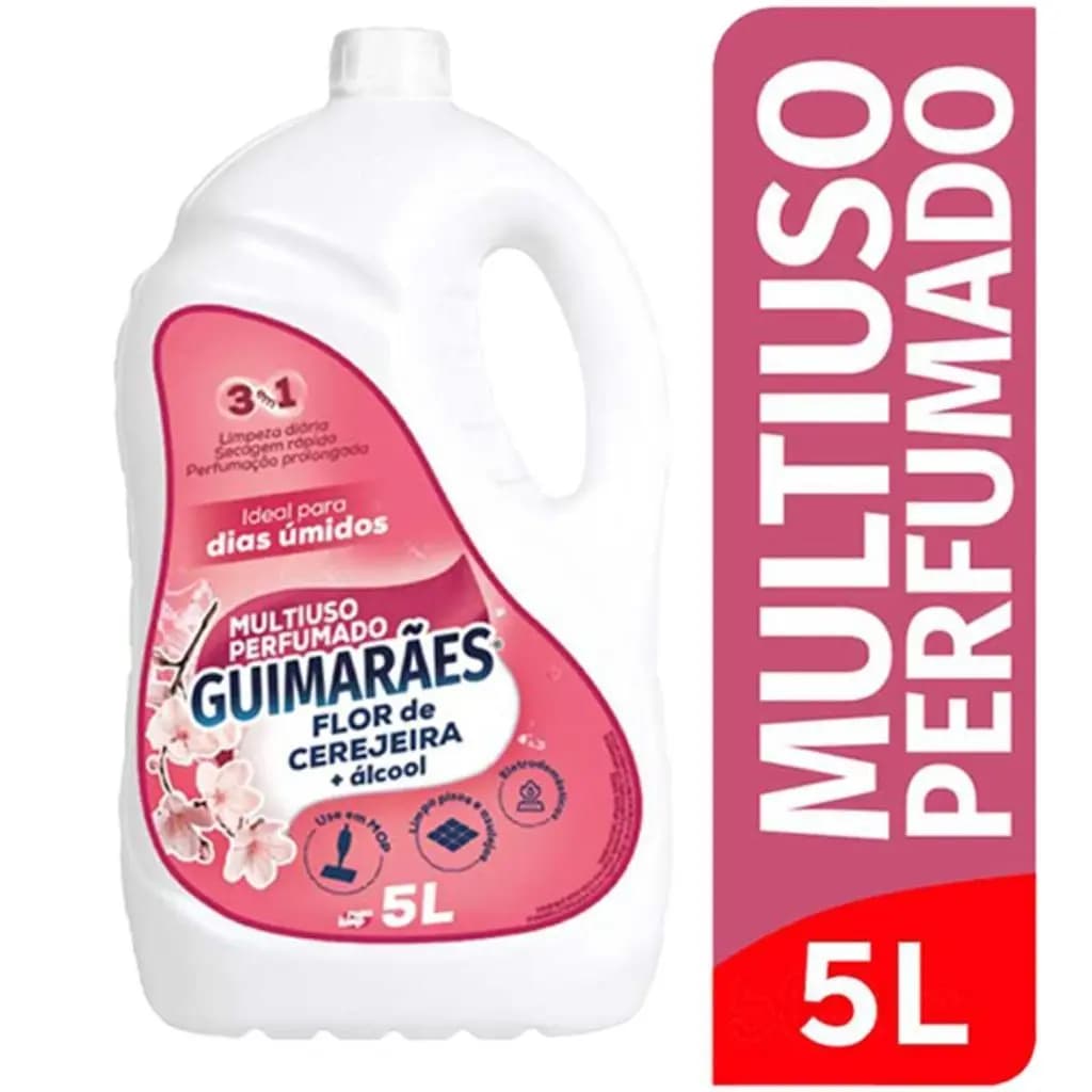 Multiuso Perfumado Flor de Cerejeira Guimarães Com Álcool 5 Litros