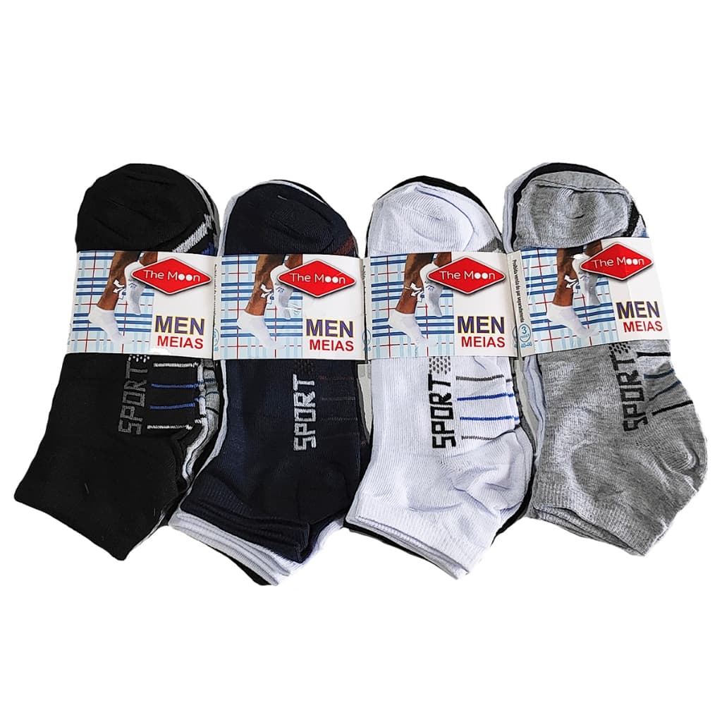 Kit 12 Pares Meia Cano Curto Soquete Academia Sport Meias Meia Soquete Esportiva Kit Meias