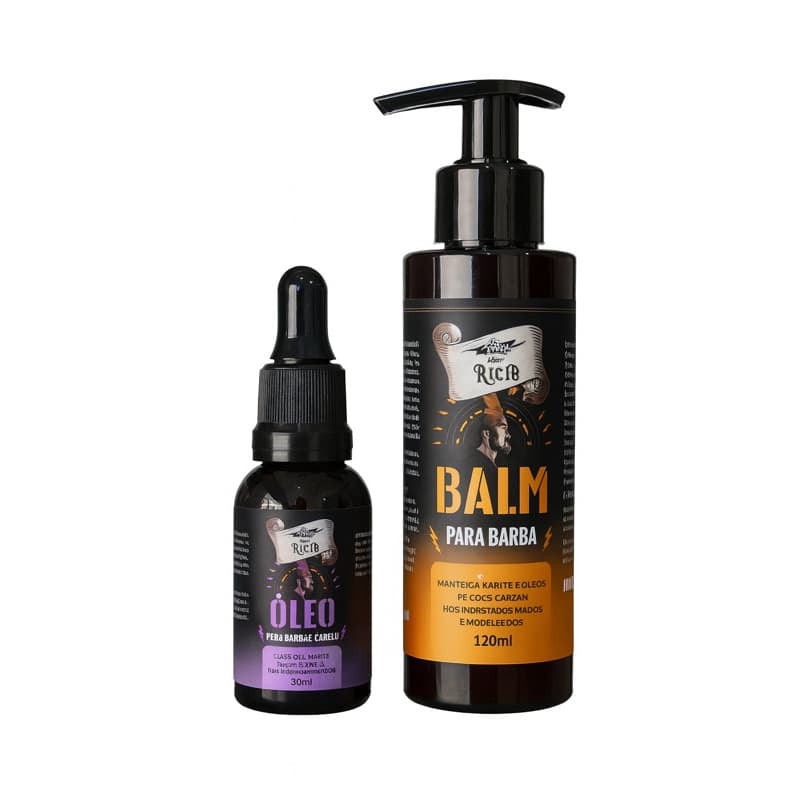 kit Balm e Óleo para Barba Alinha os fios e hidrata profundamente os fios