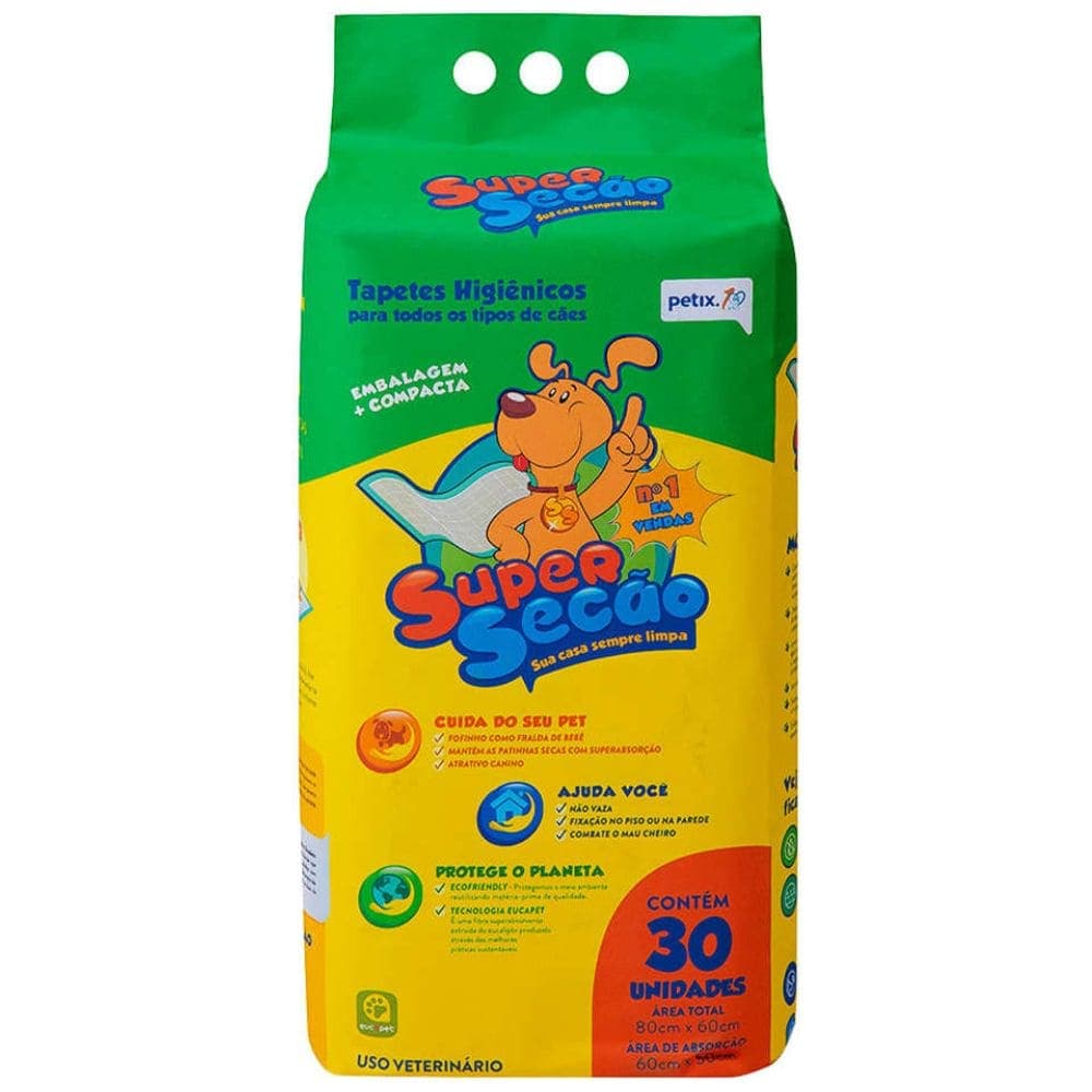 Tapete Higiênico para Cães Super Secão 30 unidades - Escolha a Variedade