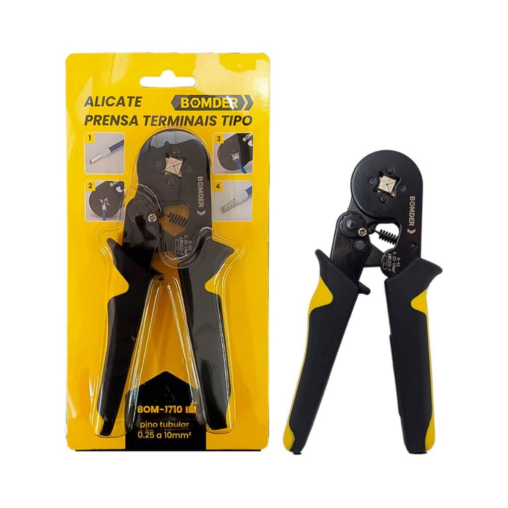 Alicate Crimpar Prensa Terminal IlhósAlicate de Crimpagem para Terminais 0,25 - 10mm² Bomder Ferramenta de Crimpar Termi