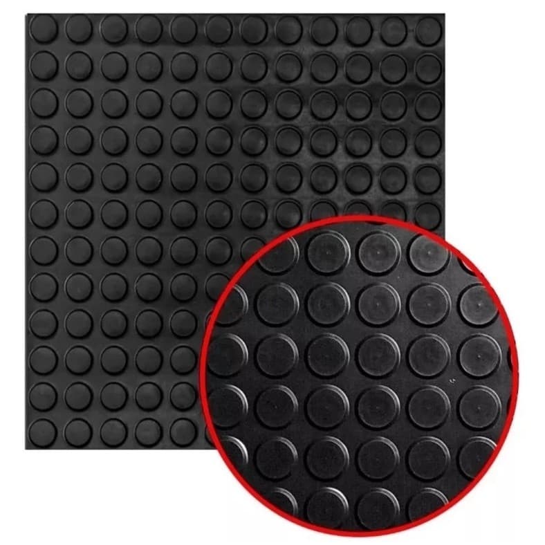 Kit 2 Tapete Piso de Borracha Moeda Anti Derrapante Resistente
