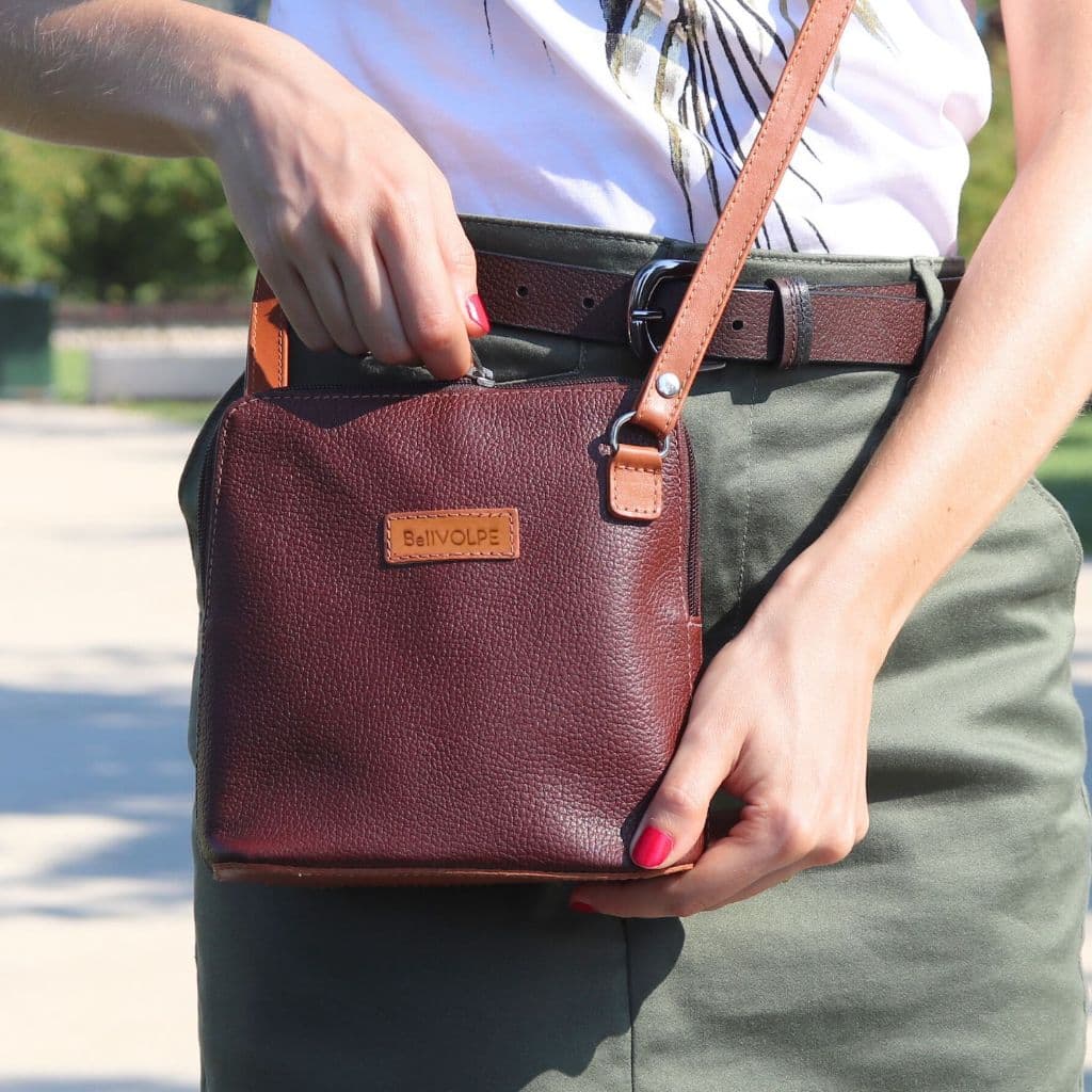Bolsa Feminina Transversal Mini Couro Legítimo