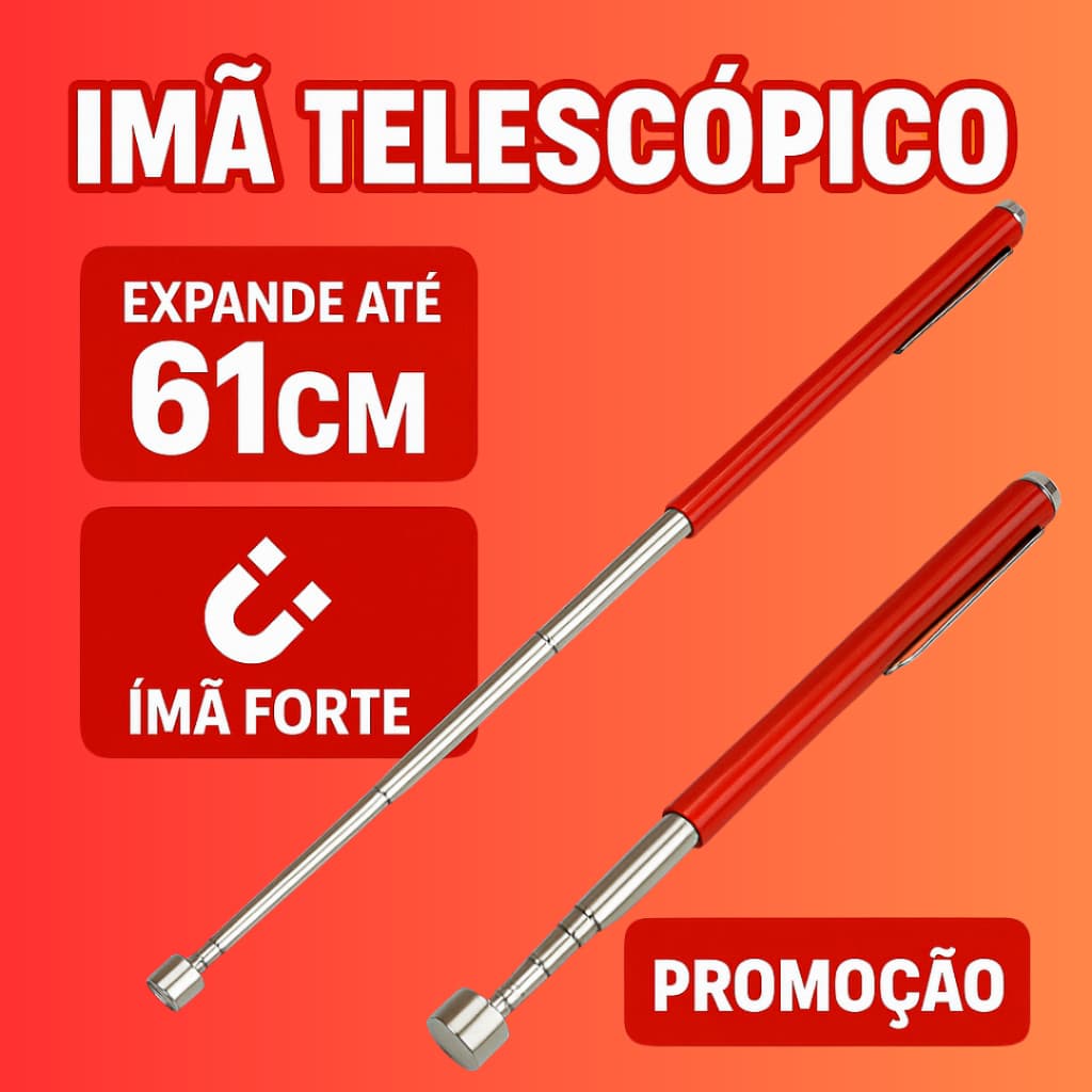 Caneta magnética telescópica 61cm pegador de metal parafuso retrátil