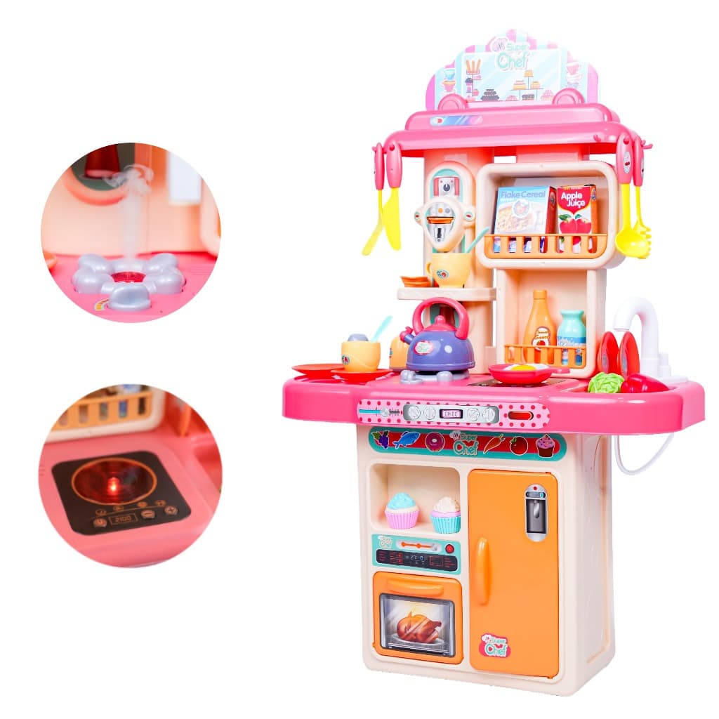 Cozinha montável + 31 acessórios Infantil Super Chef Luz/Som/Fumaça Realista Frete Grátis