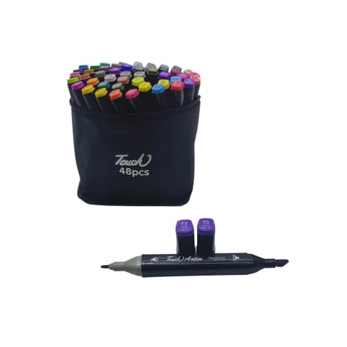 Caneta Touch Marcador Permanente Ponta Dupla 48 Cores
