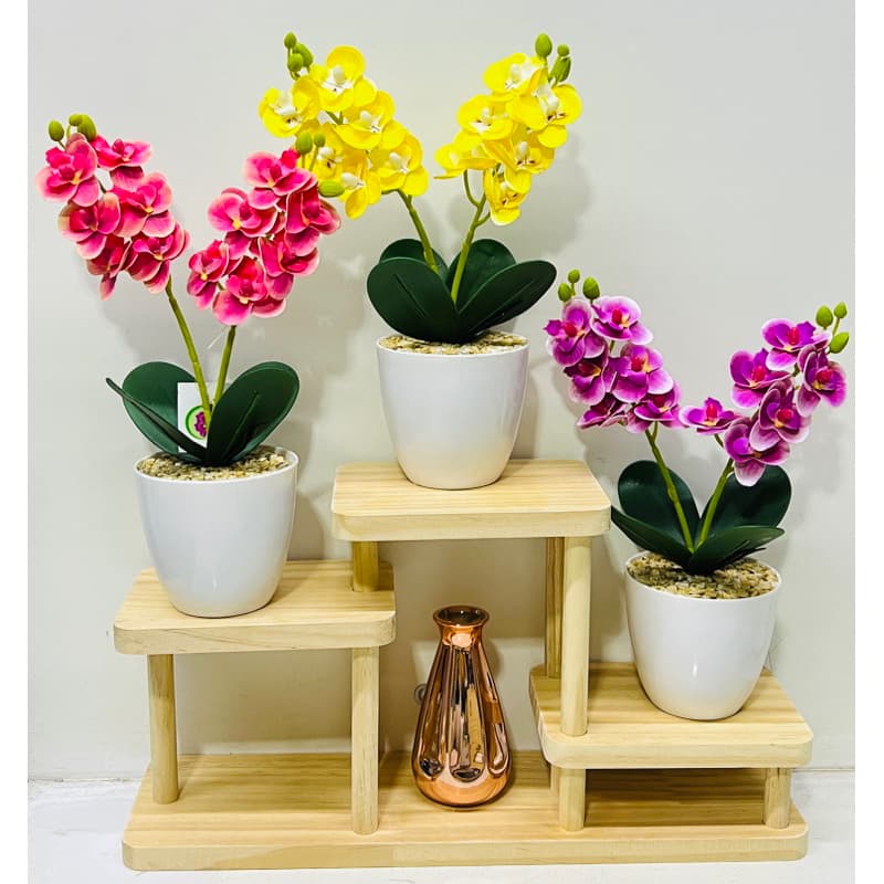 Orquídea Artificiais com vaso altura 24 -28cm