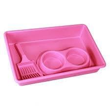 Kit  Bandeja  Pazinha  Comedouro para Gatos