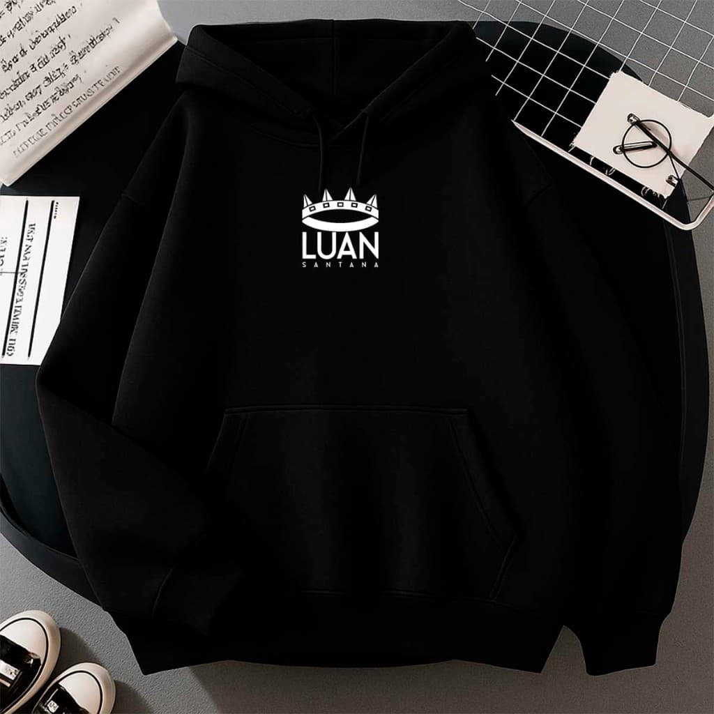 Moletom Canguru Capote C/Capuz Premium Unissex Jaqueta Blusa Sertaneja Fã Luan Santana Musica Coroazinha