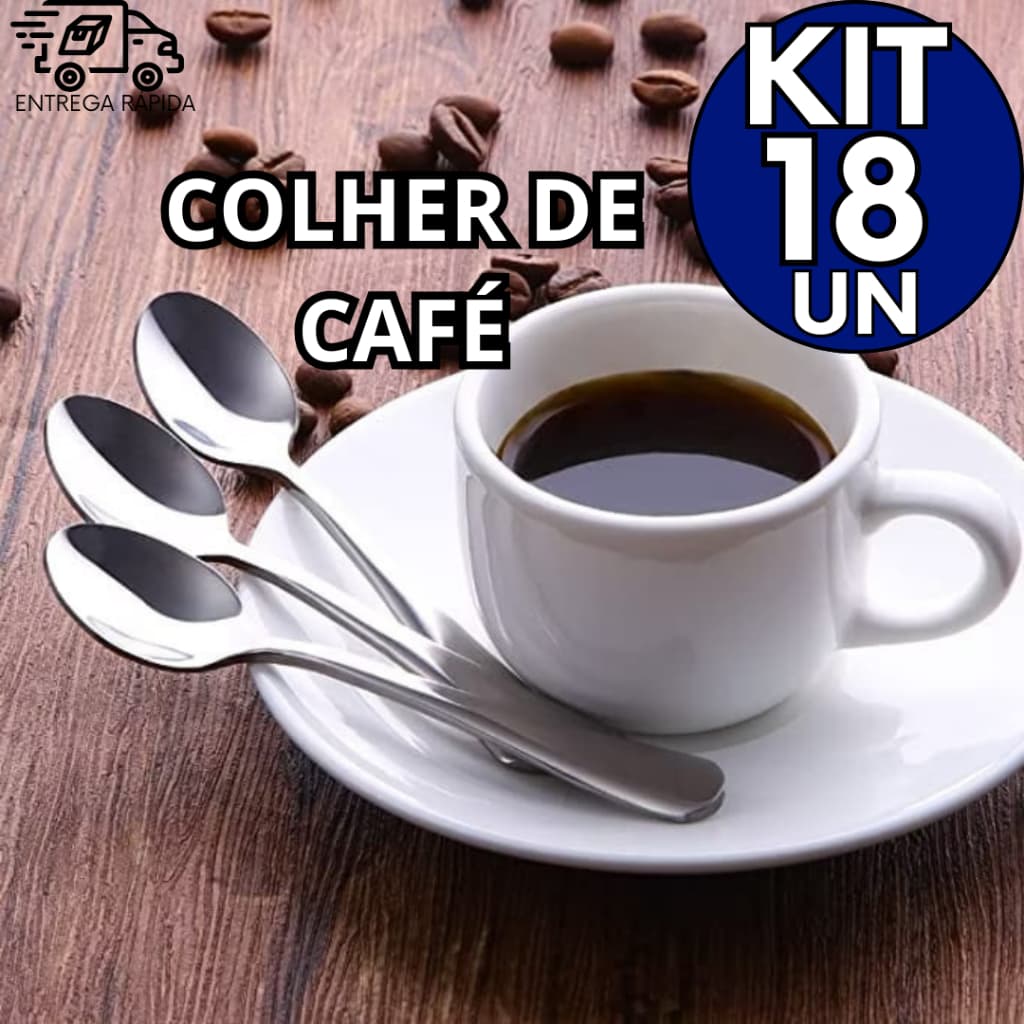 Kit 18 Colher De Café Inox Premium Casa Cozinha Lanchonete Cafeteria Cantina Bistro